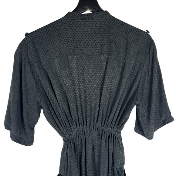 Baum und Pferdgarten 100% Silk Roll Tab Sleeve Mini Dress in Black Size 40 / 10 - Picture 10 of 12